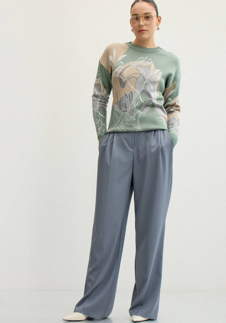 Джемпер с цветочно-абстрактным принтом шир.  750, рис. 7