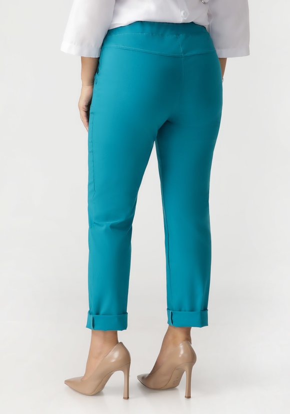 Брюки из бенгалина Галия шир.  580, рис. 12