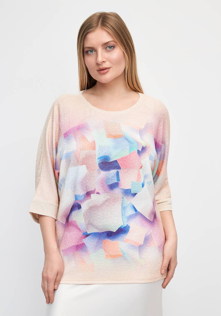 Блуза со стразами Амилия шир.  750, рис. 9