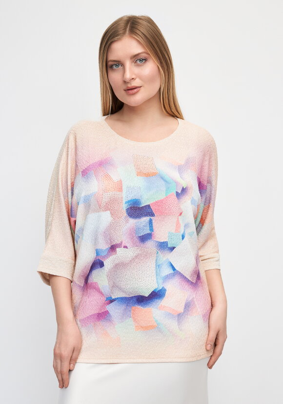 Блуза со стразами Амилия шир.  580, рис. 9