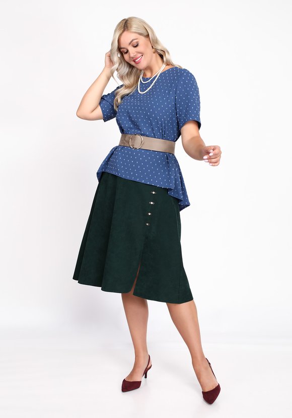 Блуза свободная с вырезом лодочка шир.  580, рис. 1