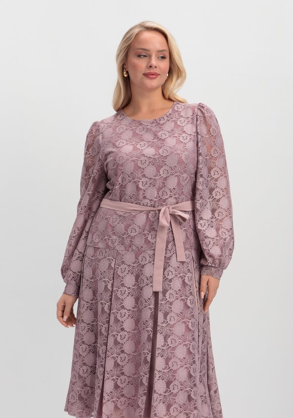 Платье с комбинированными складками на юбке шир.  580, рис. 2