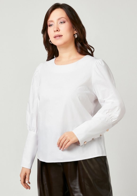 Блуза прямого кроя на пуговицах сзади шир.  580, рис. 2