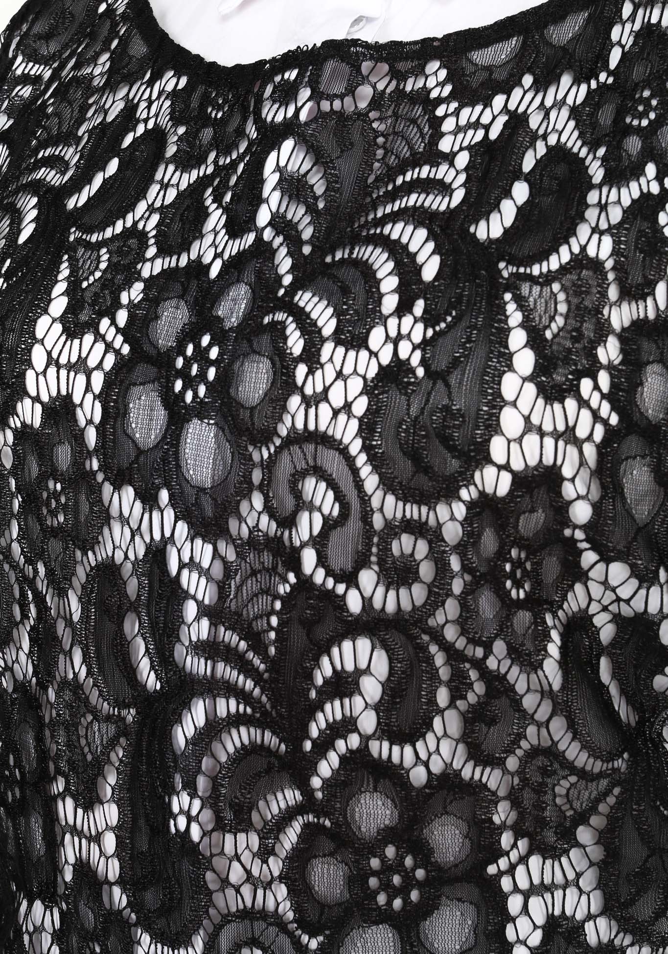Блуза с гипюровой накидкой Elletto Life, размер 58, цвет белый - фото 7
