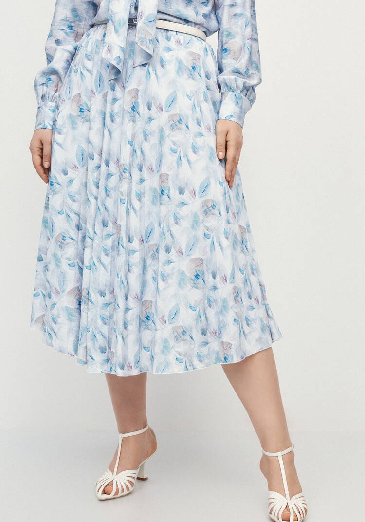 Плессированная юбка с цветочным принтом шир.  750, рис. 2