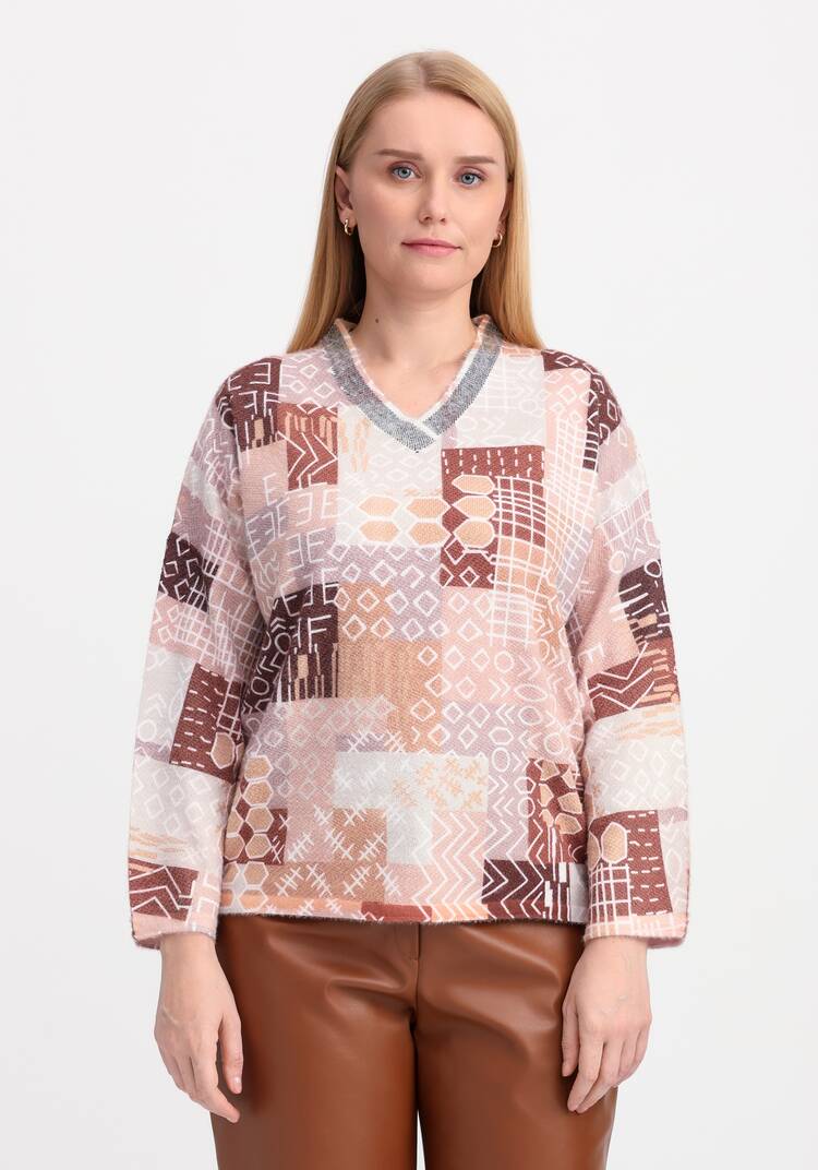 Джемпер свободный Этнический рисунок шир.  750, рис. 4