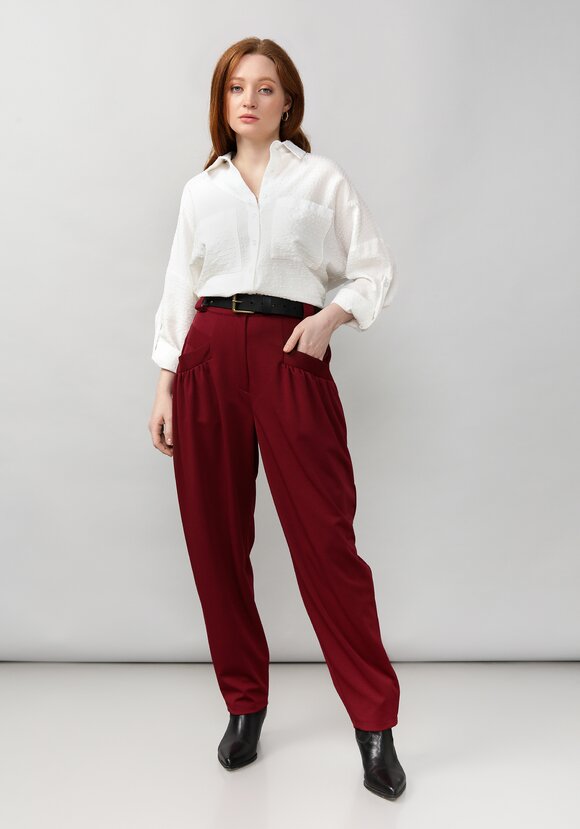 Брюки женские со сборкой на карманах шир.  580, рис. 23