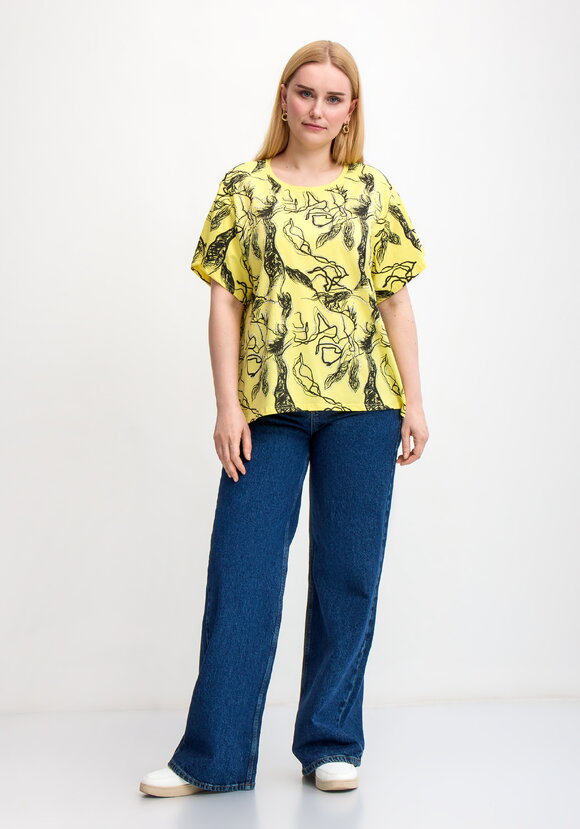 Блуза с оригинальным принтом и стразами шир.  580, рис. 30