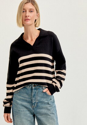 Джемпер поло в полоску