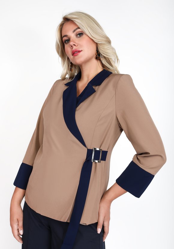 Жакет с контрастными манжетами шир.  580, рис. 3