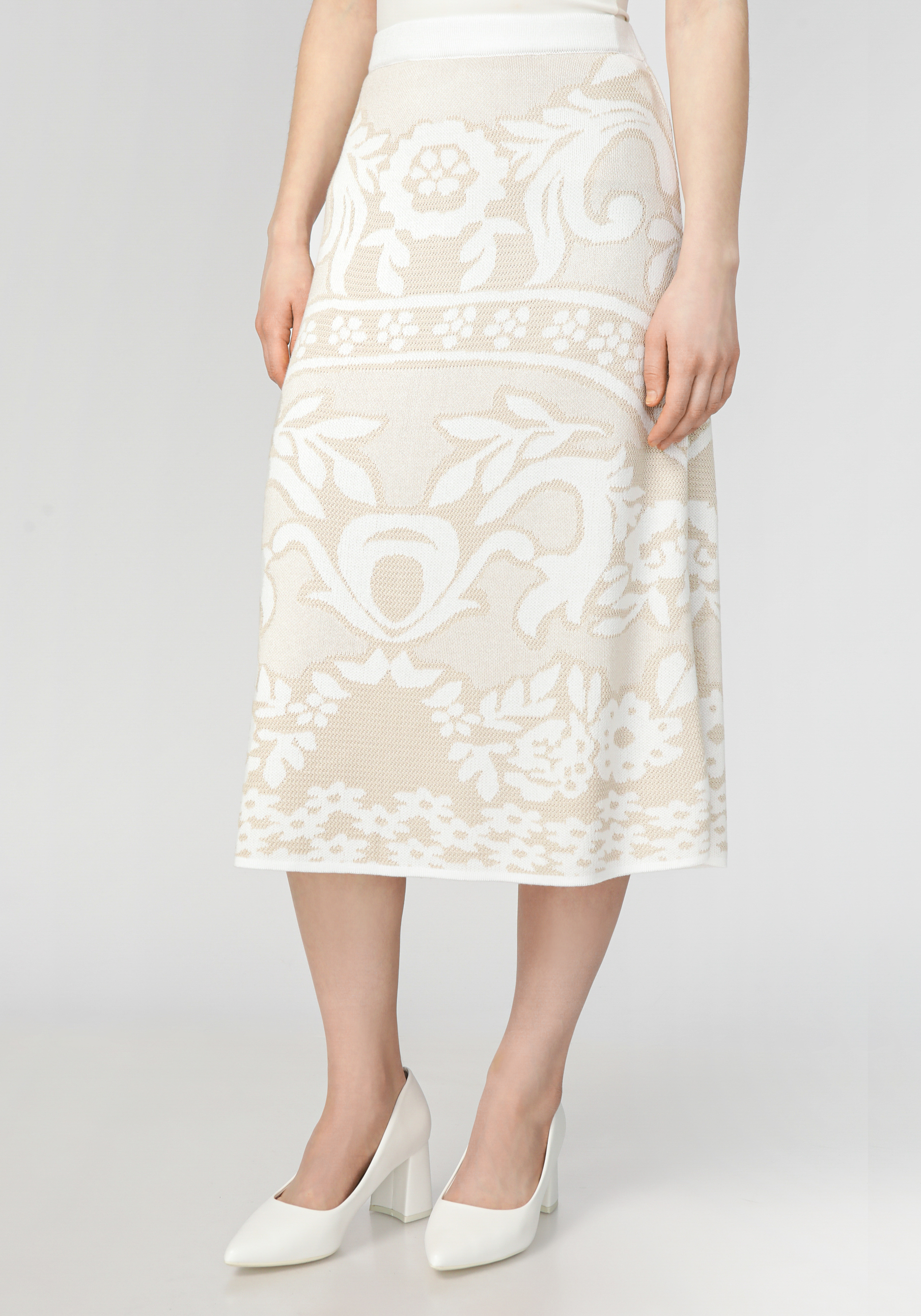 Юбка А-силуэта с жаккардовым рисунком юбка плиссе с абстрактным рисунком