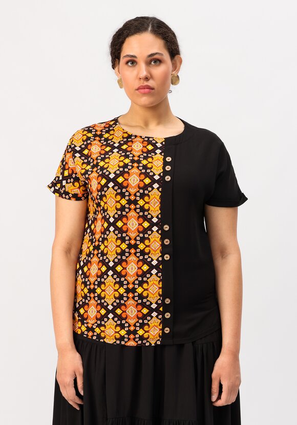 Блуза с асимметричной вставкой шир.  580, рис. 12