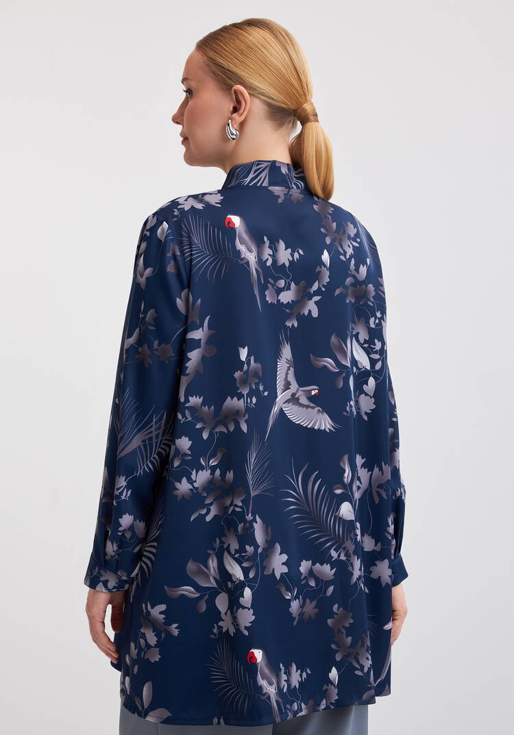 Туника с бантом и цветочным принтом шир.  750, рис. 9