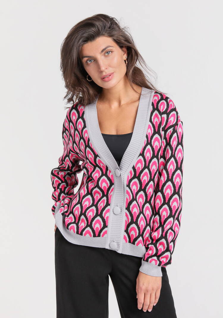 Кардиган с рисунком по стану и рукавам шир.  750, рис. 22