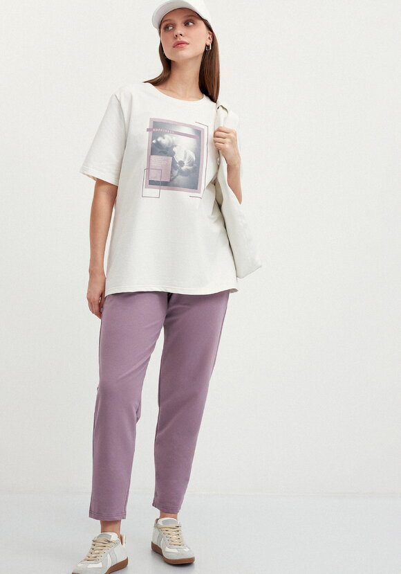 Костюм с флористическим принтом на футболке шир.  580, рис. 43