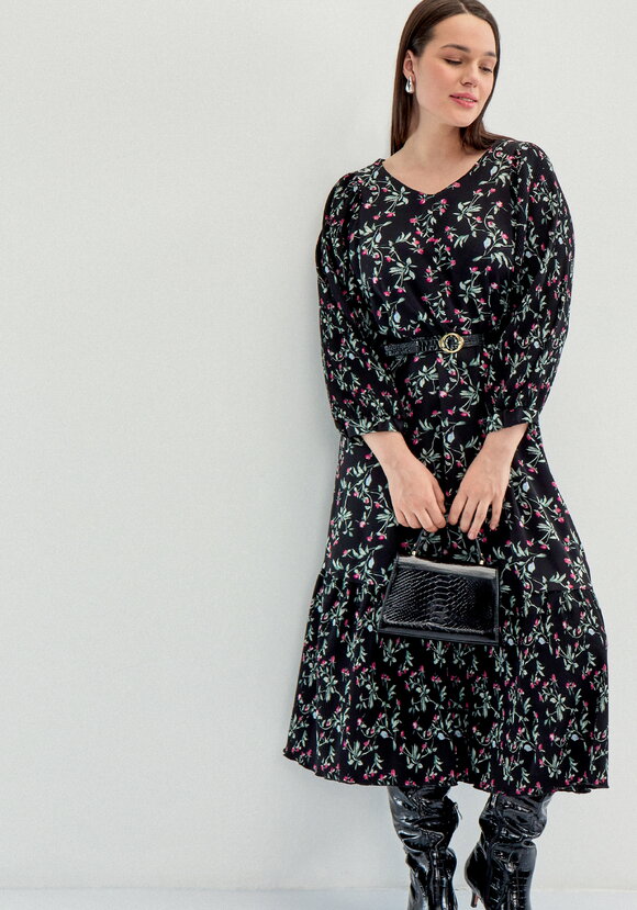 Платье с плиссировкой в цветочный принт шир.  580, рис. 9