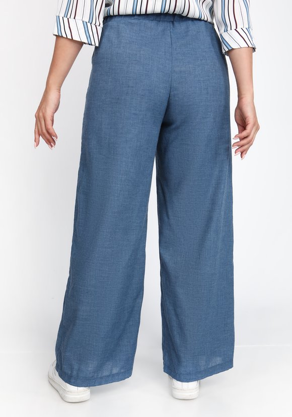 Брюки широкие из хлопка на резинке шир.  580, рис. 6