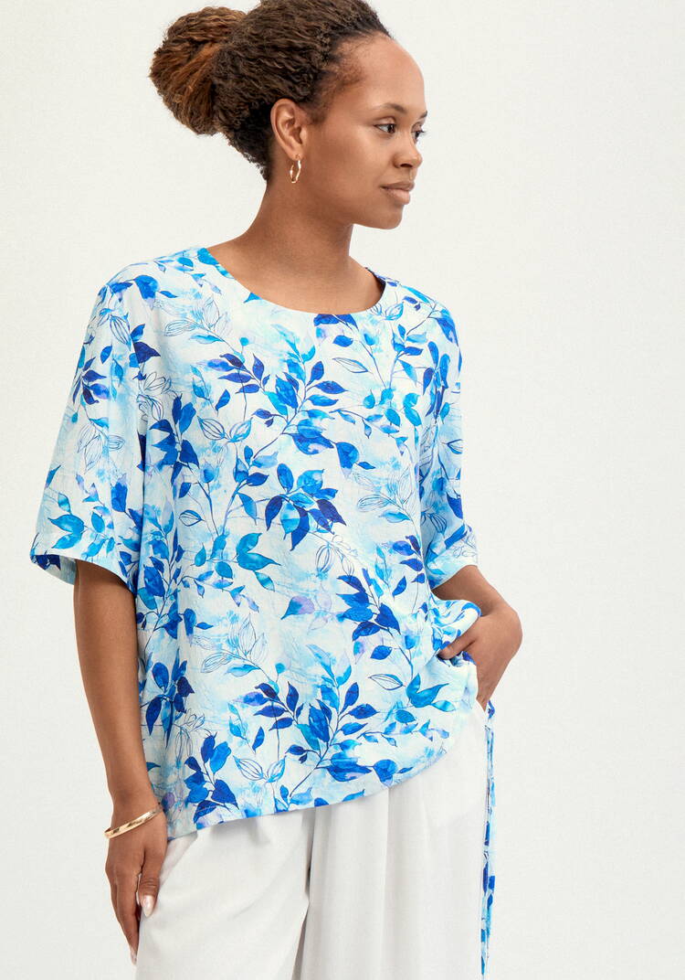 Блуза свободная с коротким рукавом и принтом шир.  750, рис. 23