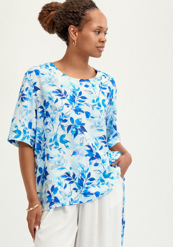 Блуза свободная с коротким рукавом и принтом шир.  580, рис. 23