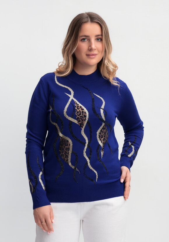 Джемпер с абстракцией на рукавах и полочке шир.  580, рис. 14