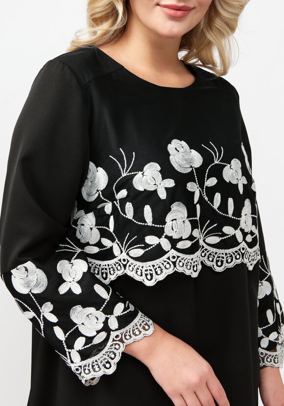 Платье А-силуэта с ажурной кокеткой шир.  580, рис. 11