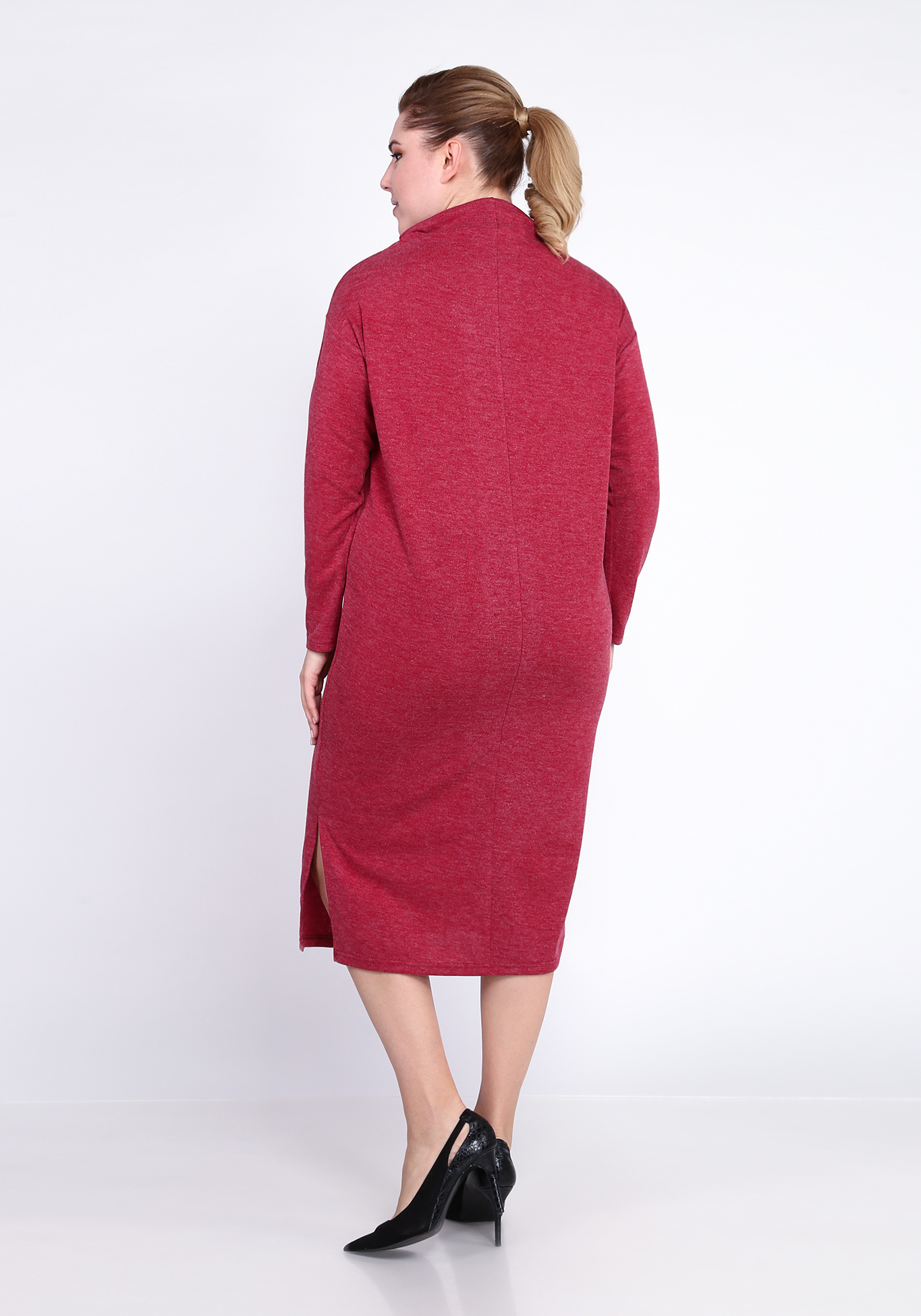 Платье с разрезом сбоку Alex Voice Collection, размер 50, цвет ягодный - фото 9