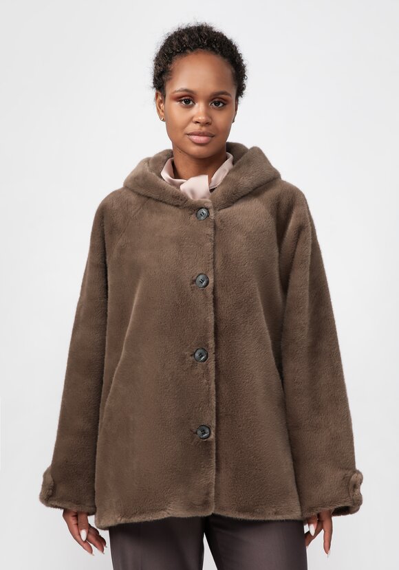 Полупальто из экомеха Моника шир.  580, рис. 4