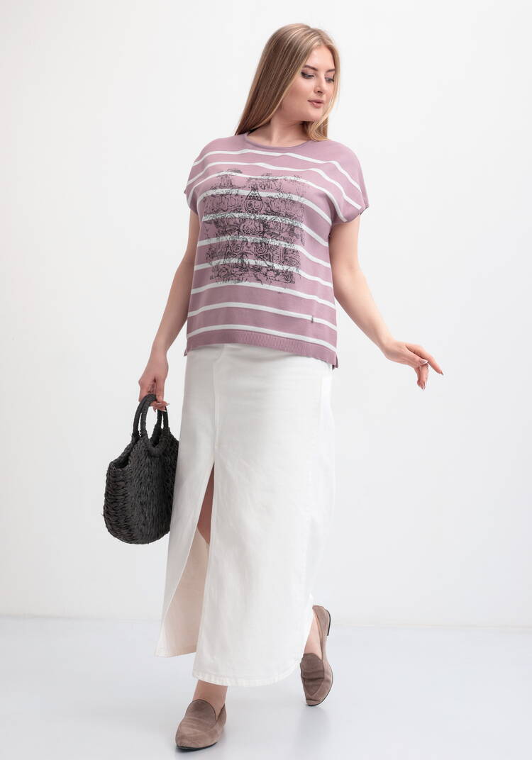 Блуза в полоску с рисунком шир.  750, рис. 22