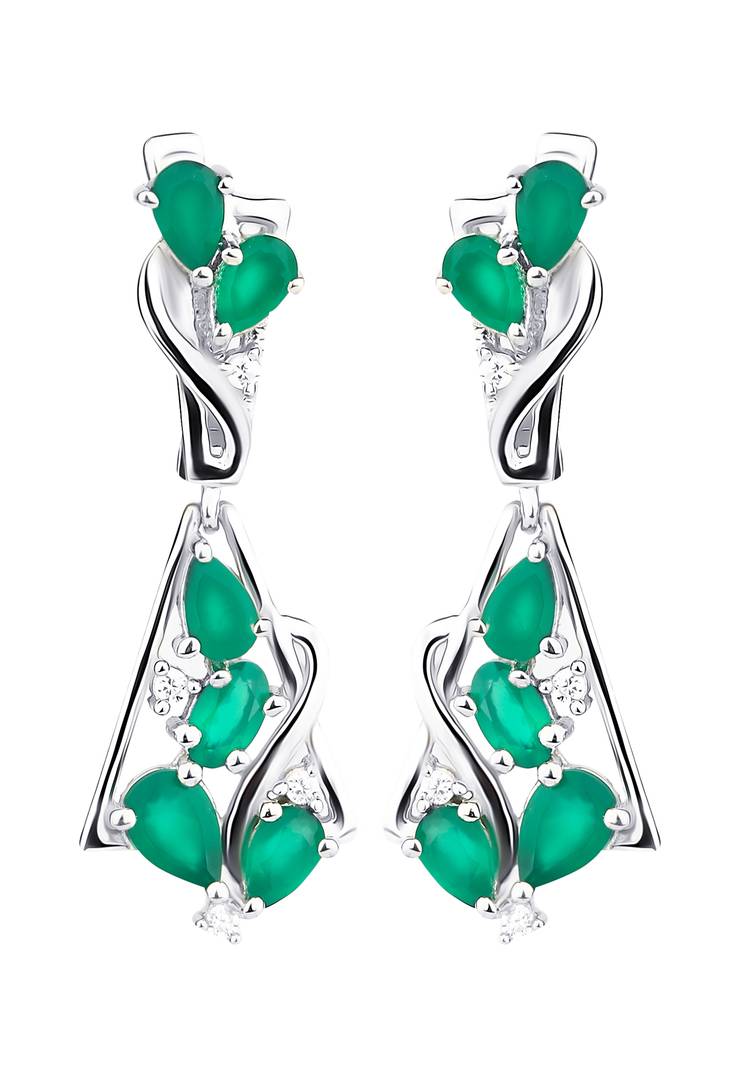 Серьги  серебряные  Агата шир.  750, рис. 1