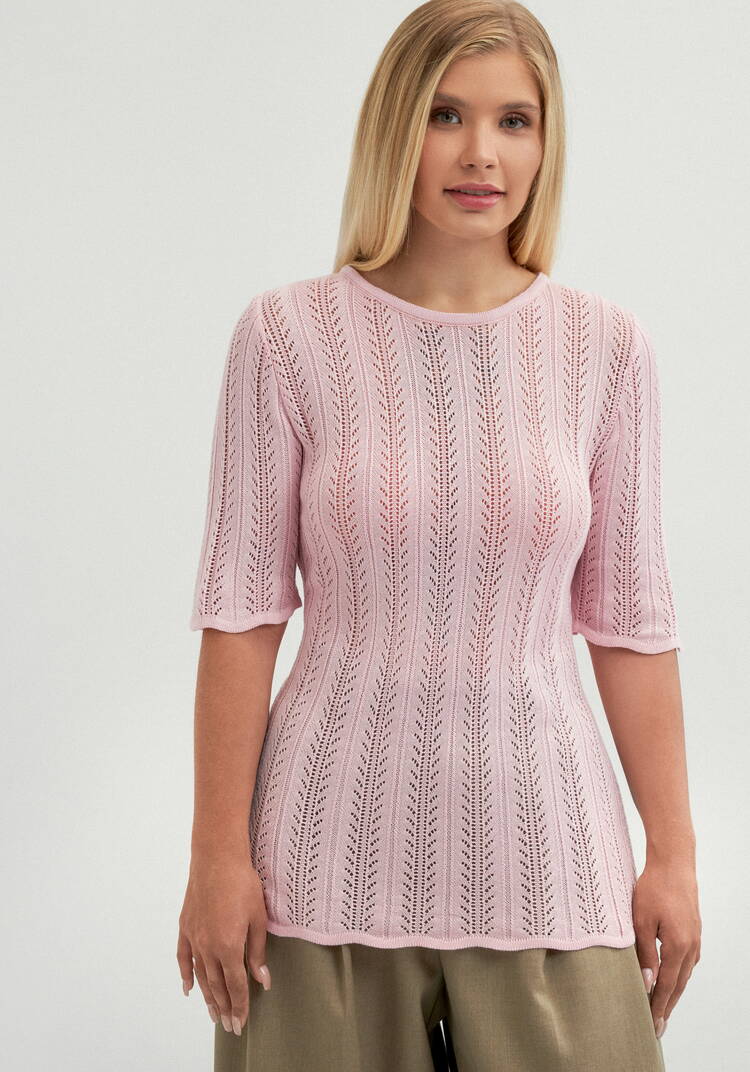 Джемпер с ажурным вертикальным рисунком шир.  750, рис. 20