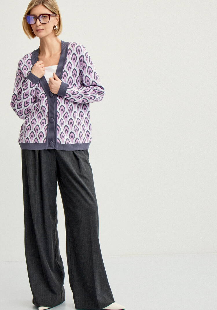 Кардиган с рисунком по стану и рукавам шир.  750, рис. 7