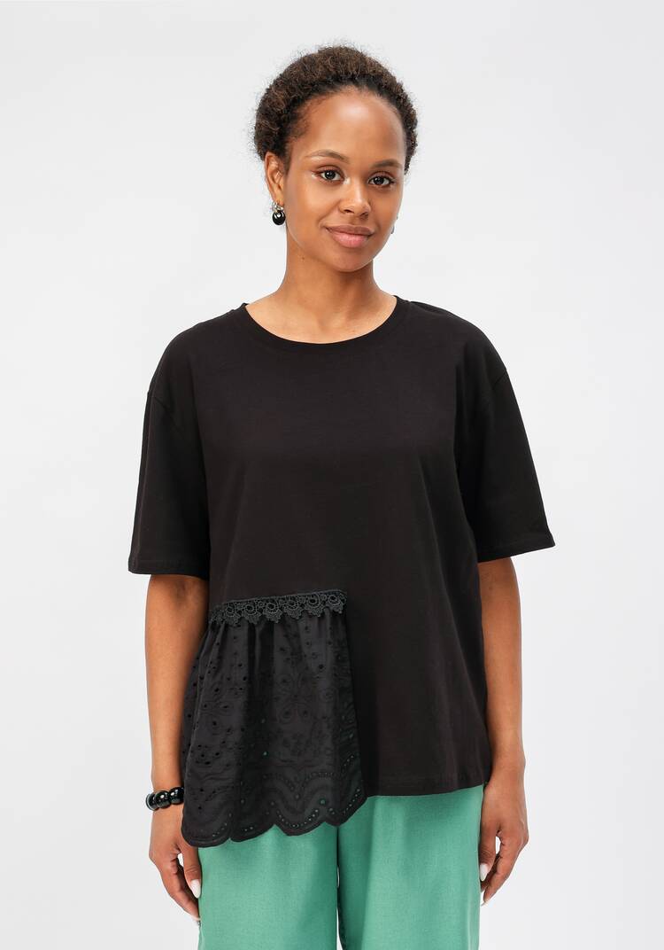 Блуза свободного кроя с вставкой из шитья шир.  750, рис. 20