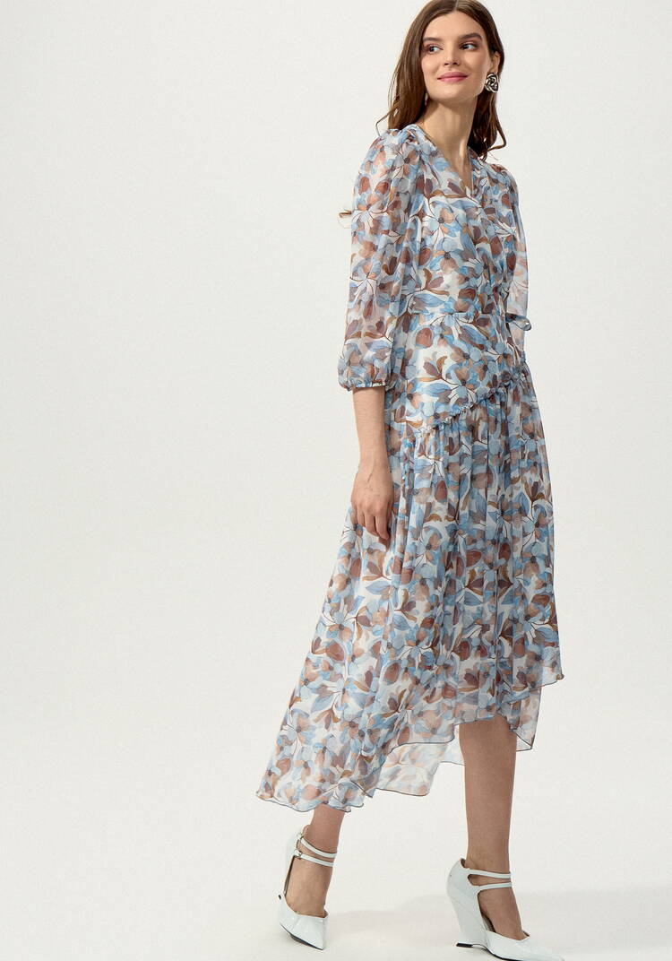 Платье на запах с флористическим принтом шир.  750, рис. 7