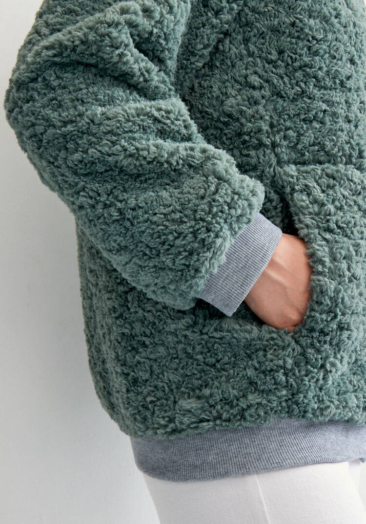 Бомбер на молнии в стиле тедди шир.  750, рис. 5