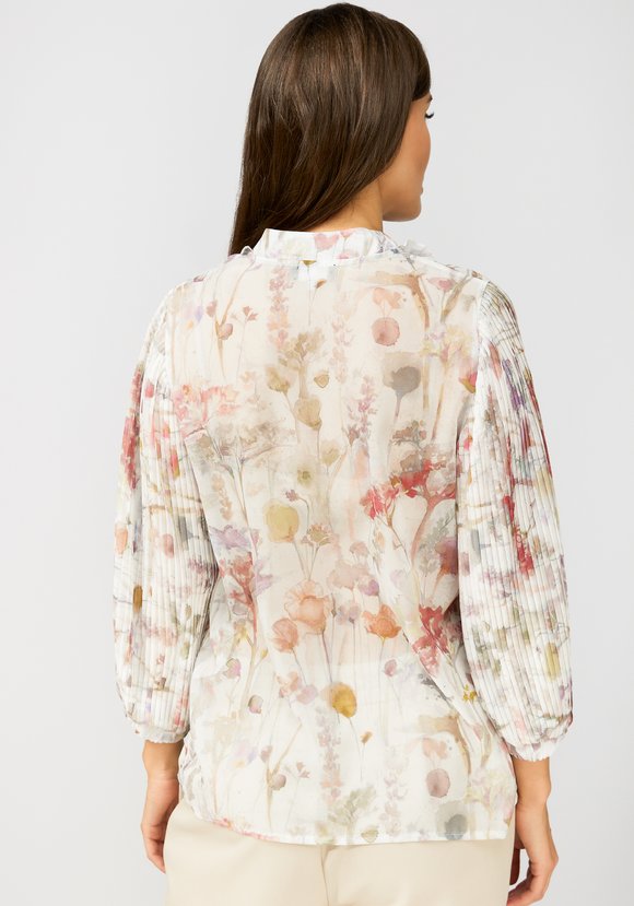 Блуза с бантом и плиссировкой по рукавам шир.  580, рис. 10