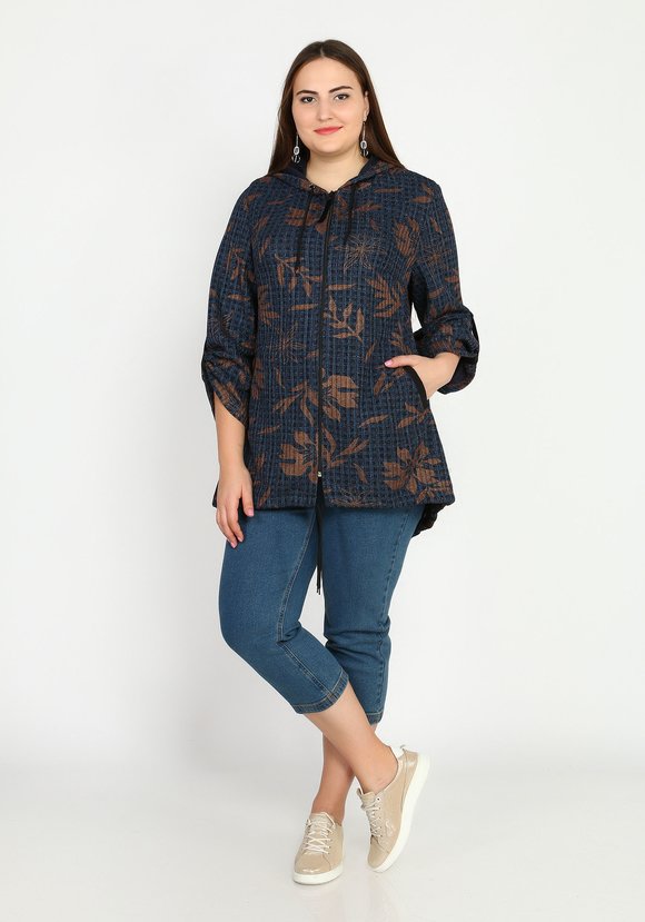 Куртка удлиненная из фактурного материала шир.  580, рис. 1