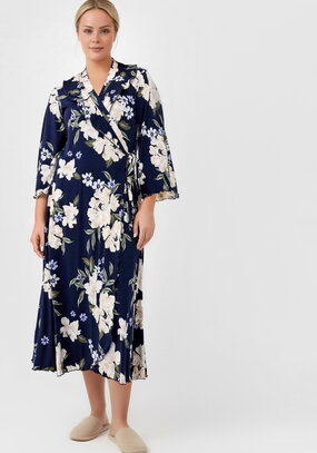 Халат на запах с цветами