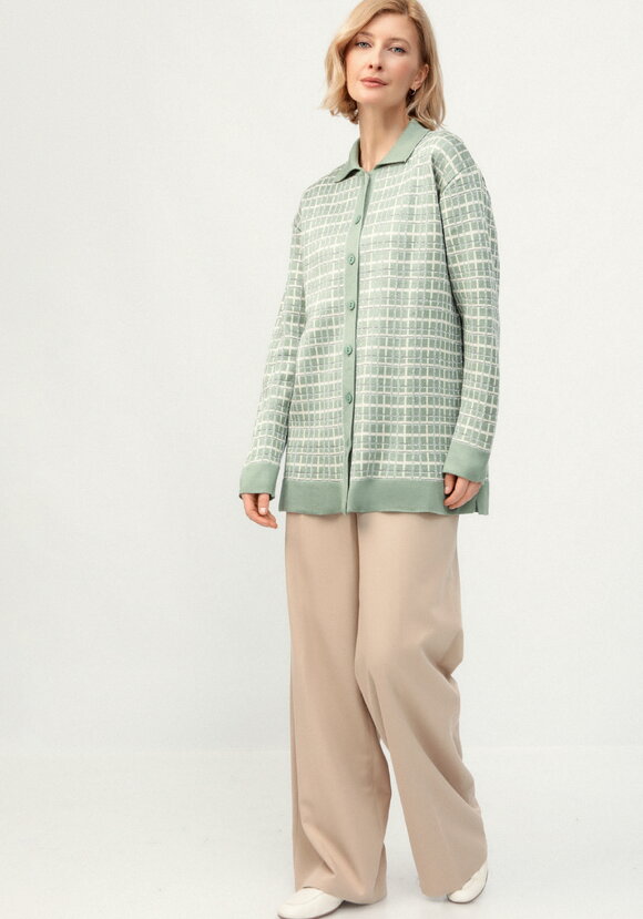 Рубашка-джемпер с отложным воротником клетка шир.  580, рис. 20