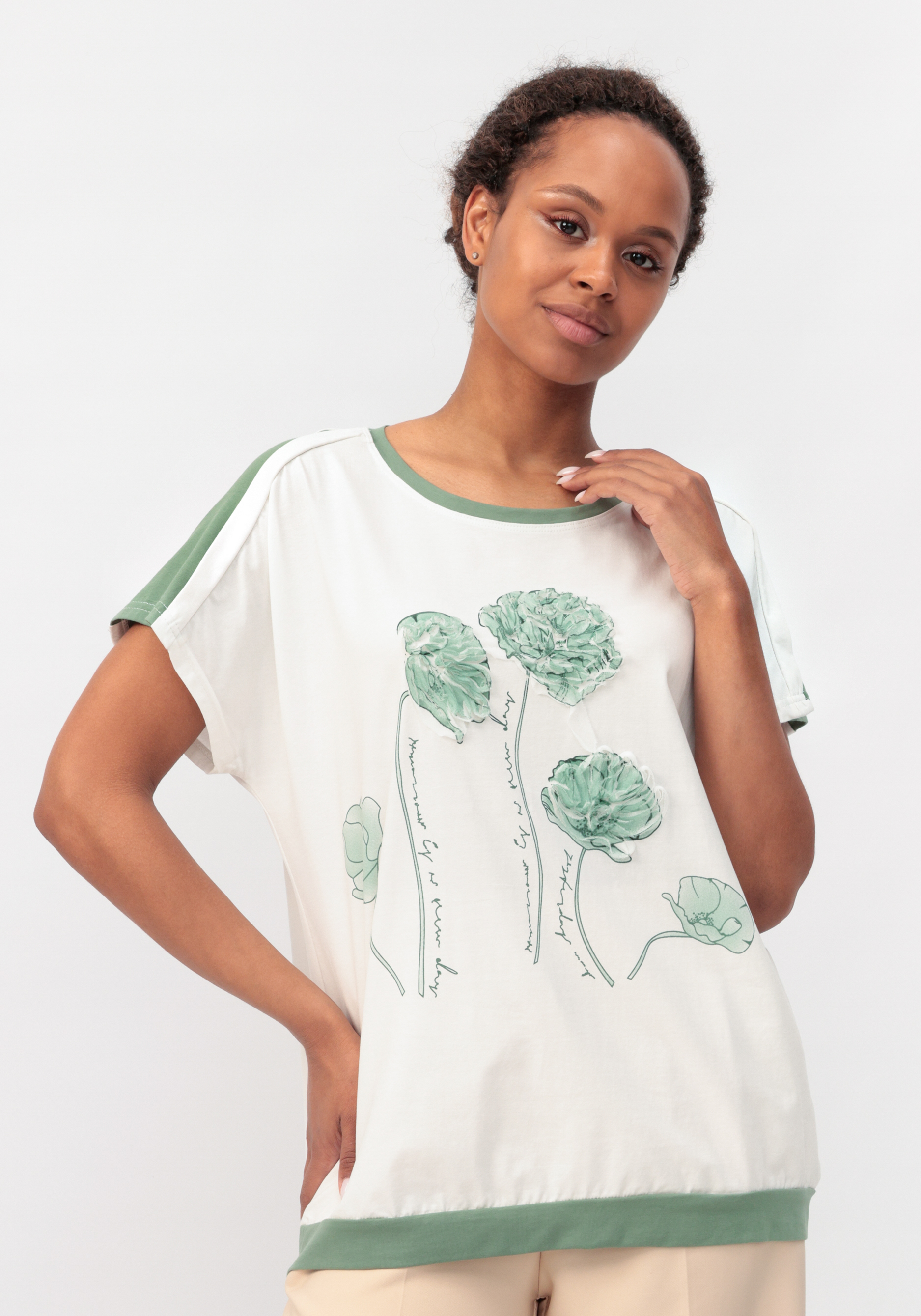 Блуза "Элоиза", цвет зеленый, размер 52