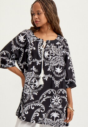 Туника с принтом свободного кроя