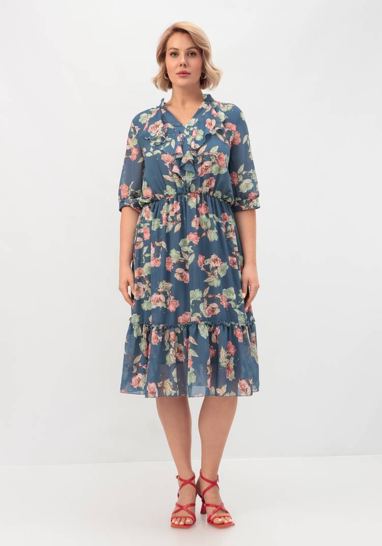 Платье с воланом по горловине шир.  750, рис. 13