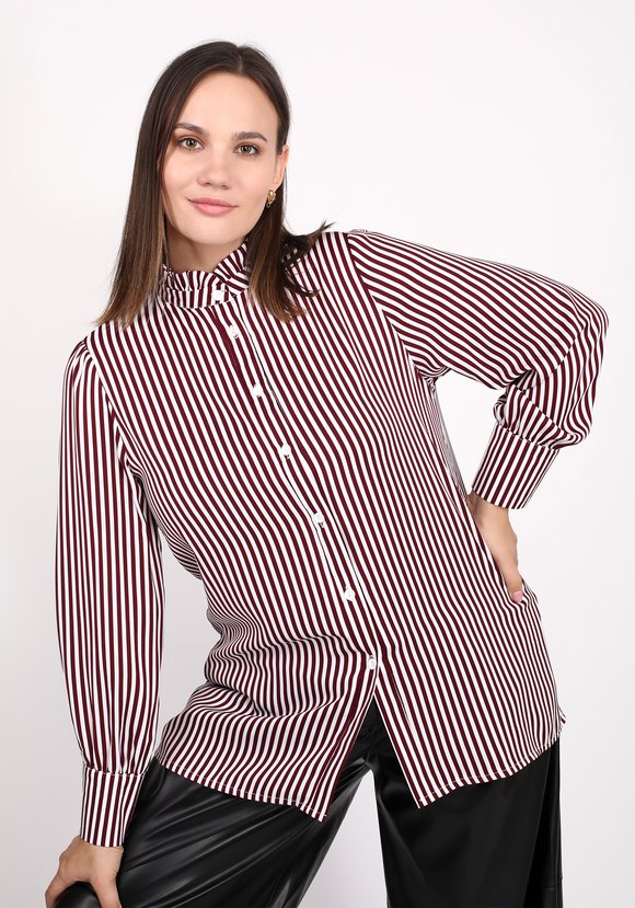 Блуза с эффектным воротником-стойка шир.  580, рис. 5