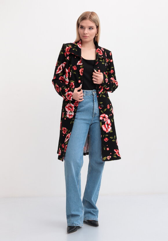 Платье на поясе с ярким принтом шир.  580, рис. 2