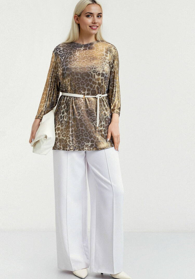 Блуза из ткани с голографическим принтом шир.  750, рис. 35