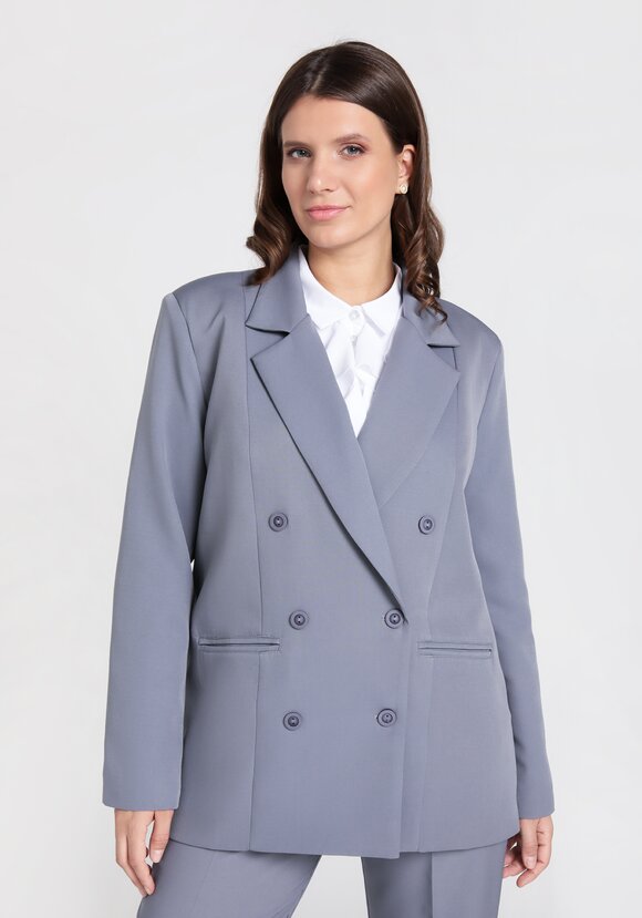 Жакет двубортный на подкладке шир.  580, рис. 1