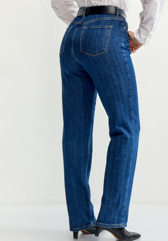 Джинсы прямые с принтом на кармане шир.  580, рис. 2