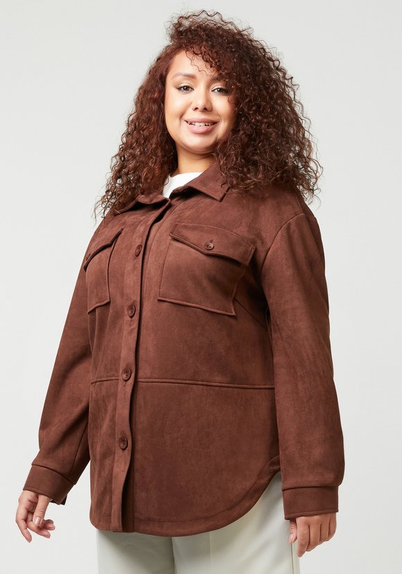 Блуза из экозамши с накладными карманами шир.  580, рис. 3