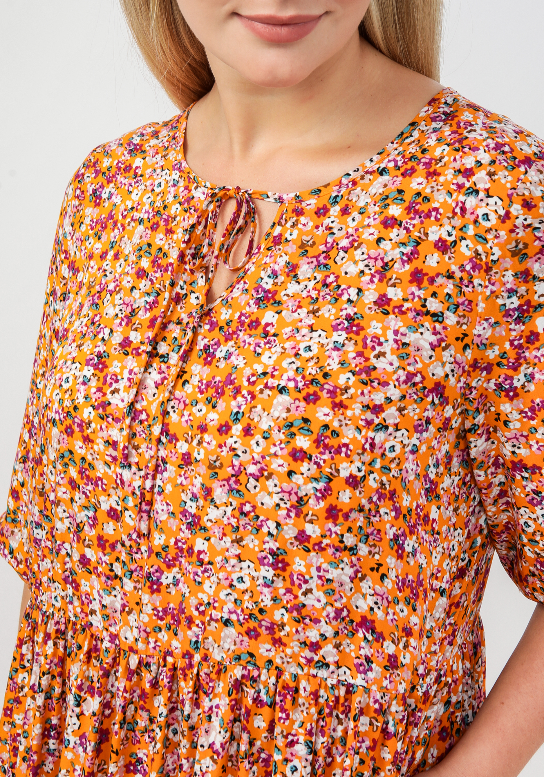 Платье свободного кроя расклешенное к низу Frida, цвет оранжевый, размер 60 - фото 5