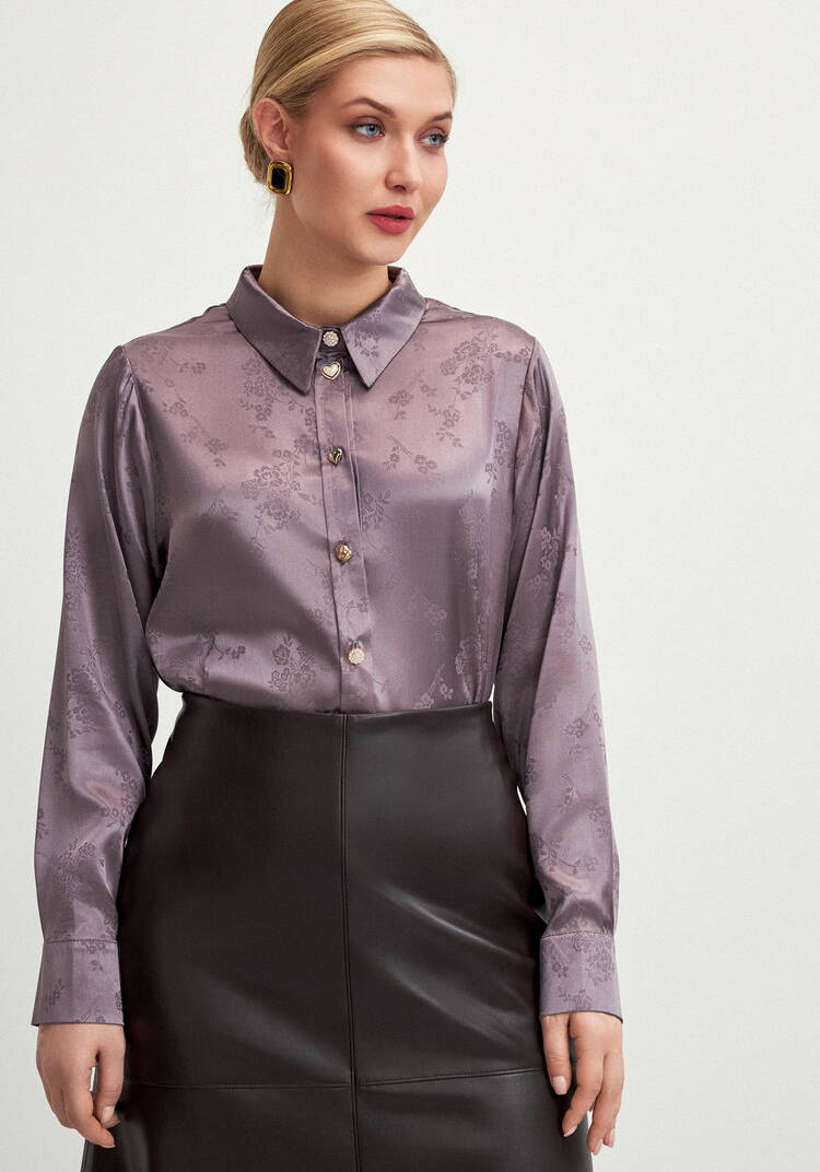 Блуза с жаккардовым принтом шир.  750, рис. 1