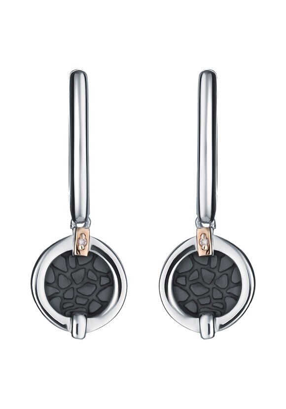 Серьги серебряные с бриллиантом Венера шир.  580, рис. 4